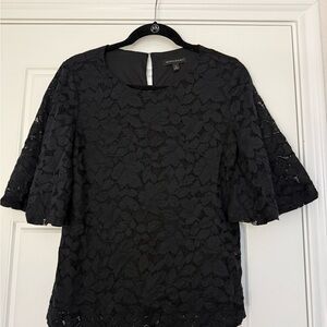 Banana Republic Black Floral Lace Blouse